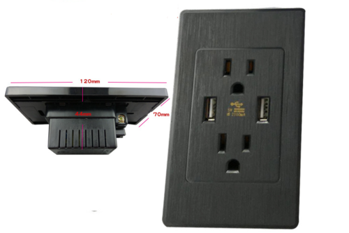Smart House Dual USB Wall Socket US Plug -White